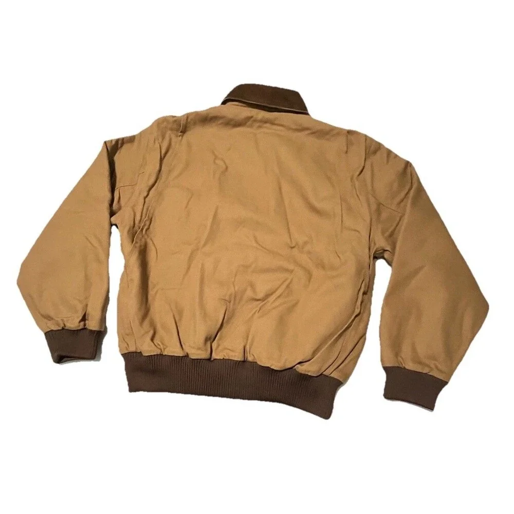 Tri Mountain Tan Canvas Detroit Corduroy Collar Removable Wool Liner Jacket- M